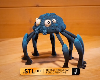 Articulated crazy spider toy  - STL file for 3D printing - flexi fidget
