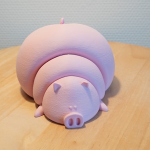 Curvy piggy bank, money box, funny pig, moneybox, coinbank, 3d printed money bank, spaarpot, spaarvarken
