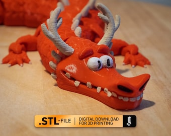 Dragon articulé, jouet pour enfants - Fichier STL pour l'impression 3D