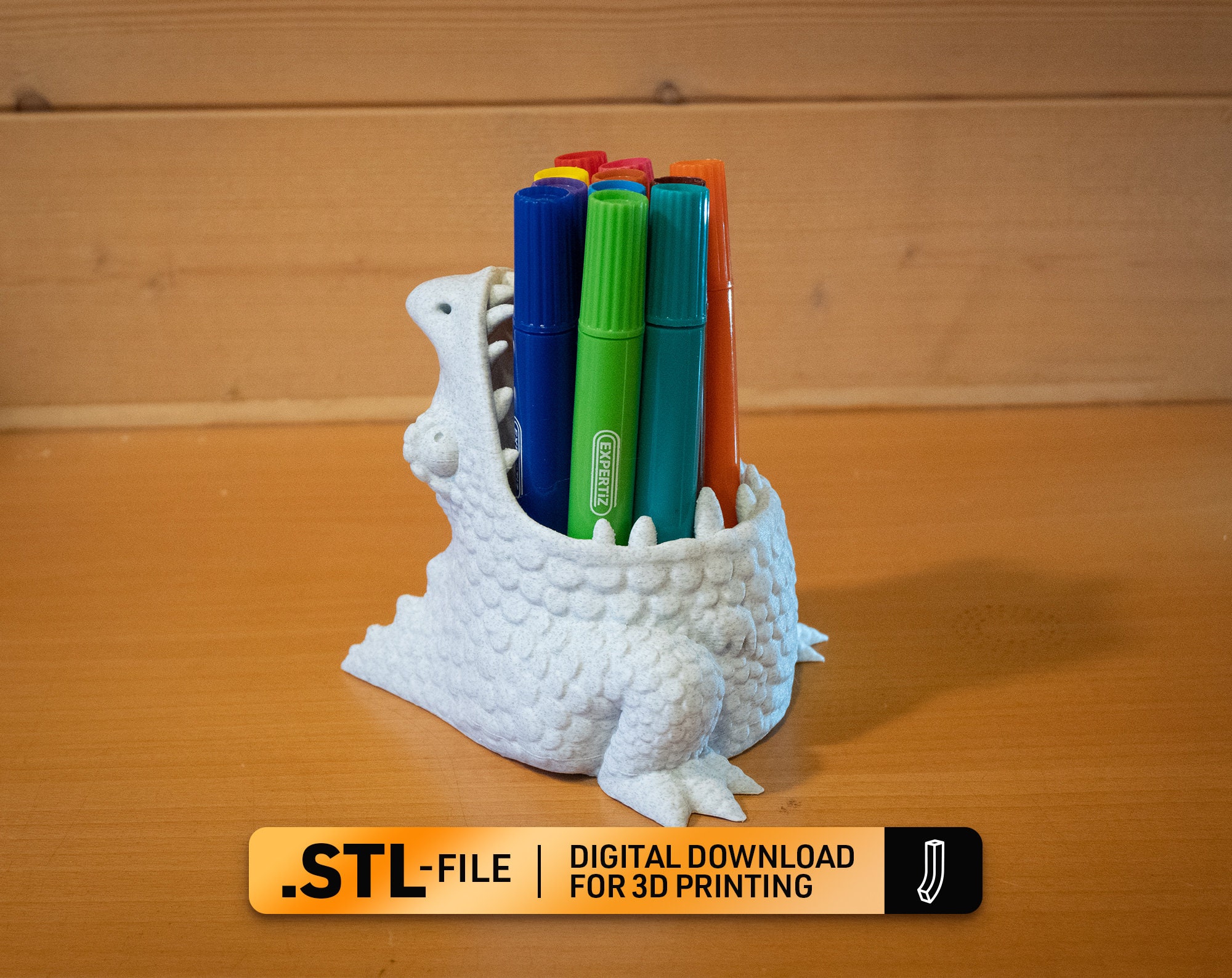 3D Printable Journal Clip - Eraser & Pencil Holder by Josh