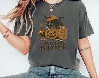 Maglietta retrò Halloween Comfort Colors: Lunga vita alla zucca - Autunno vintage