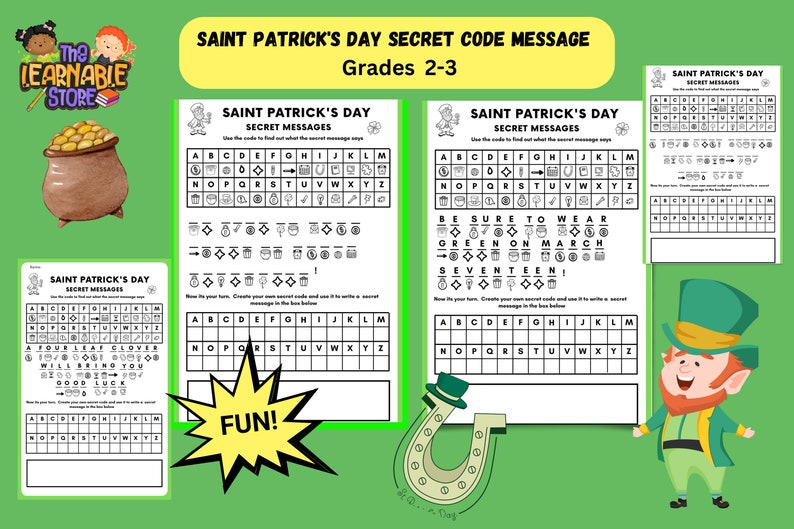 Juegos del Día de San Patricio: mensajes de código secreto para niños ...