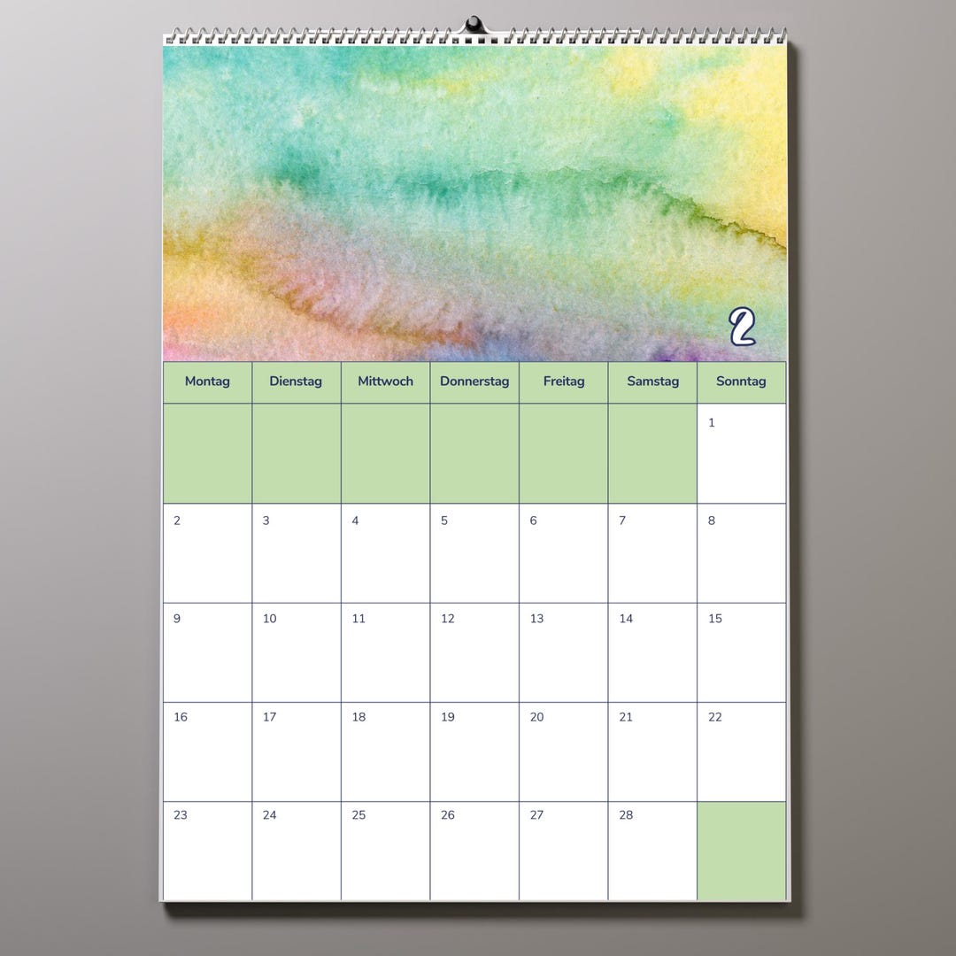 Watercolor Calendar 2026 | Watercolor Calendar | A4 | Wall Calendar ...