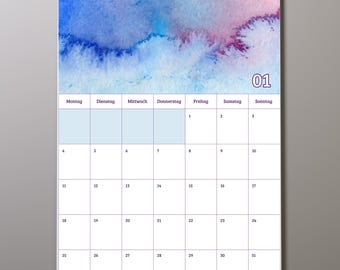 NIEUWE Kalender 2027 - WATERVERF | Waterverfkalender | A4 | Wandkalender | Decoratie | Cadeau