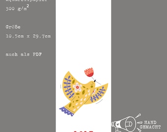Slim Calendar 2027 - Peace Birds | Peace Dove | Year Planner | Wall Calendar | Decoration | Gift
