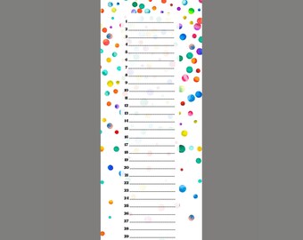 Slim birthday calendar - watercolor confetti | perpetual calendar