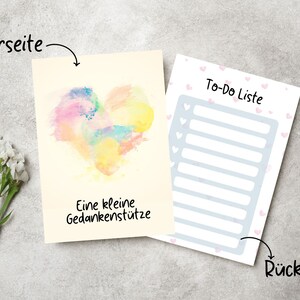 Postal - Lista de tareas pendientes | un poco de apoyo al pensamiento | Corazón de acuarela