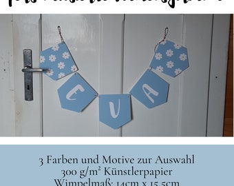 gepersonaliseerde wimpelketting - naam | Slinger gepersonaliseerd met gewenste naam | Decoratie kinderkamer | verjaardag | Doop