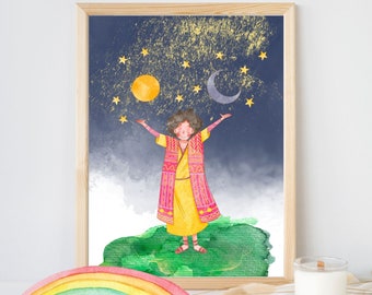 christliches Poster - Josef der Träumer | Kinderzimmer | Dekoration | Kunstdruck | Wandkunst