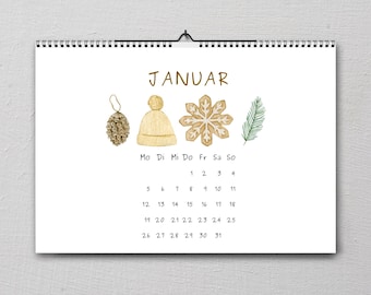 2026 Calendar - Small Watercolor Illustrations | Seasons | A4 or A5 Calendar | Yearly Planner | Wall Calendar | Decoration | Gift