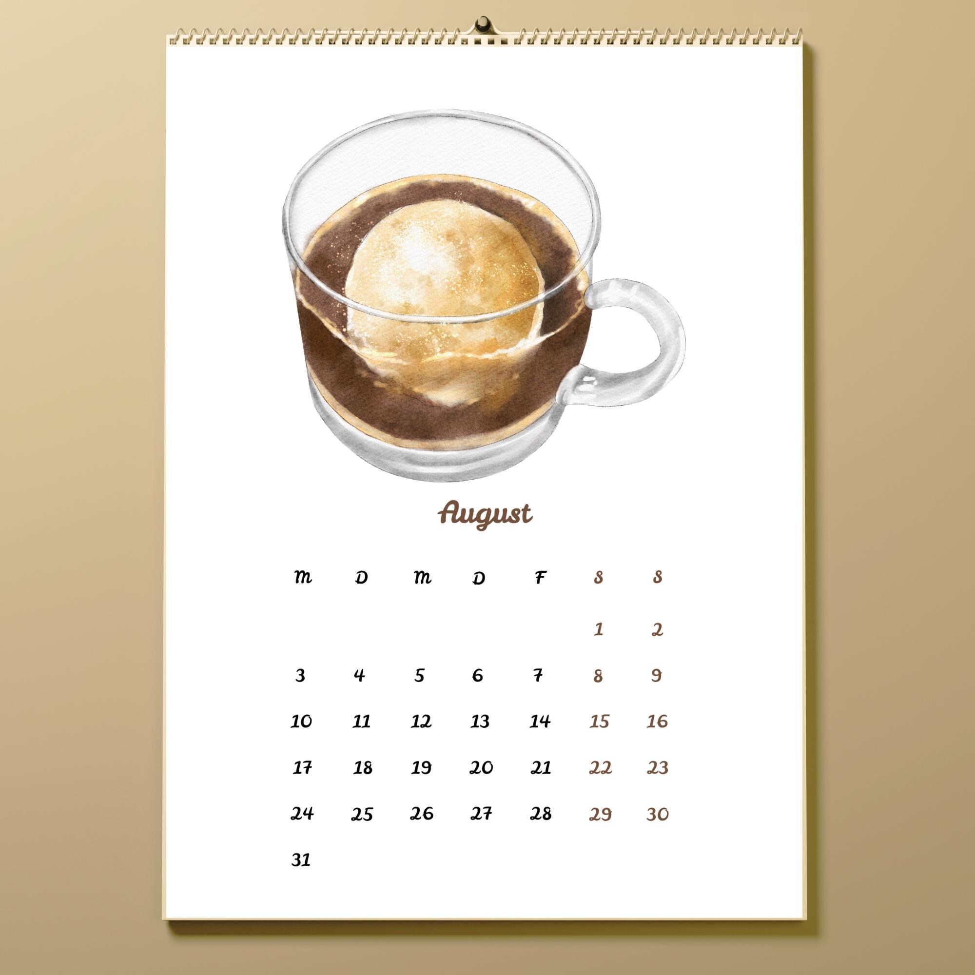 2026 Calendar for Coffee Lovers | Watercolor Coffee | A4 or A5 or