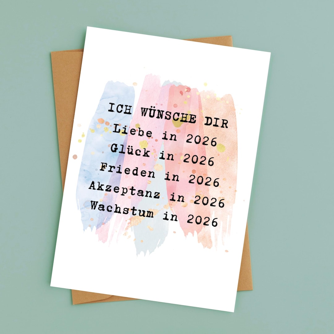 Card - Wishes for 2026 | Statement Card | Postcard or Folded Card | New ...