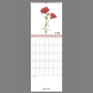 smalle kalender 2025 - planten & bloemen | Keukenkalender | Illustraties | cottagecore | Wandkalender | Decoratie | Geschenk