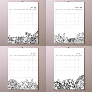 Kalender 2025 zum Ausmalen:  Entdecken Sie die entspannende Welt der Ausmalbilder!