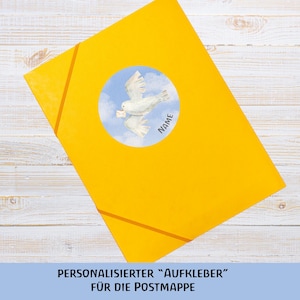 Mail folder stickers | Watercolor carrier pigeon | Personalized | Name stickers | Name labels | Waldorf | Portfolio | Art portfolio