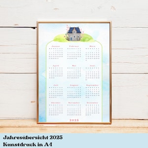 Resumen anual 2025 | Póster A4 | Impresión de arte ? Casa de acuarela | Decoración de paredes | Regalo