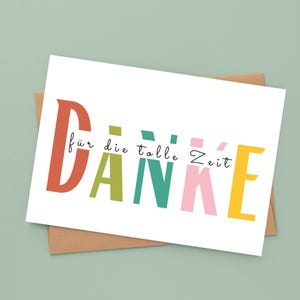 Card - Thank you for the great time | Thank you card | Statement card | Postcard or folding card | Gift
