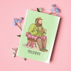 Biglietto d'auguri - Papà ragazza | Cartolina o biglietto pieghevole | Festa del papà | Regalo per la nascita della figlia