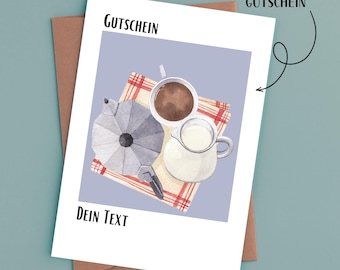 personalized voucher card | time instead of stuff | voucher | give time | minimalist gift | postcard or folding card