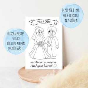 Libro da colorare di matrimonio per i tuoi piccoli ospiti | personalizzato | Regalo ospite | Bambini | Occupazione | Libro da colorare per matrimoni