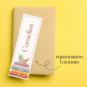 segnalibro personalizzato - libro amore 2 | Carta artistica | personalizzato con nome | Pila di libri ad acquerello | Regalo