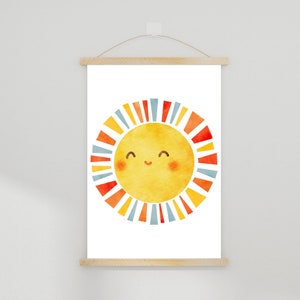 Póster infantil - Sol | Sol de acuarela | buen humor | Impresión de arte ? Arte de pared | decoracion habitacion infantil