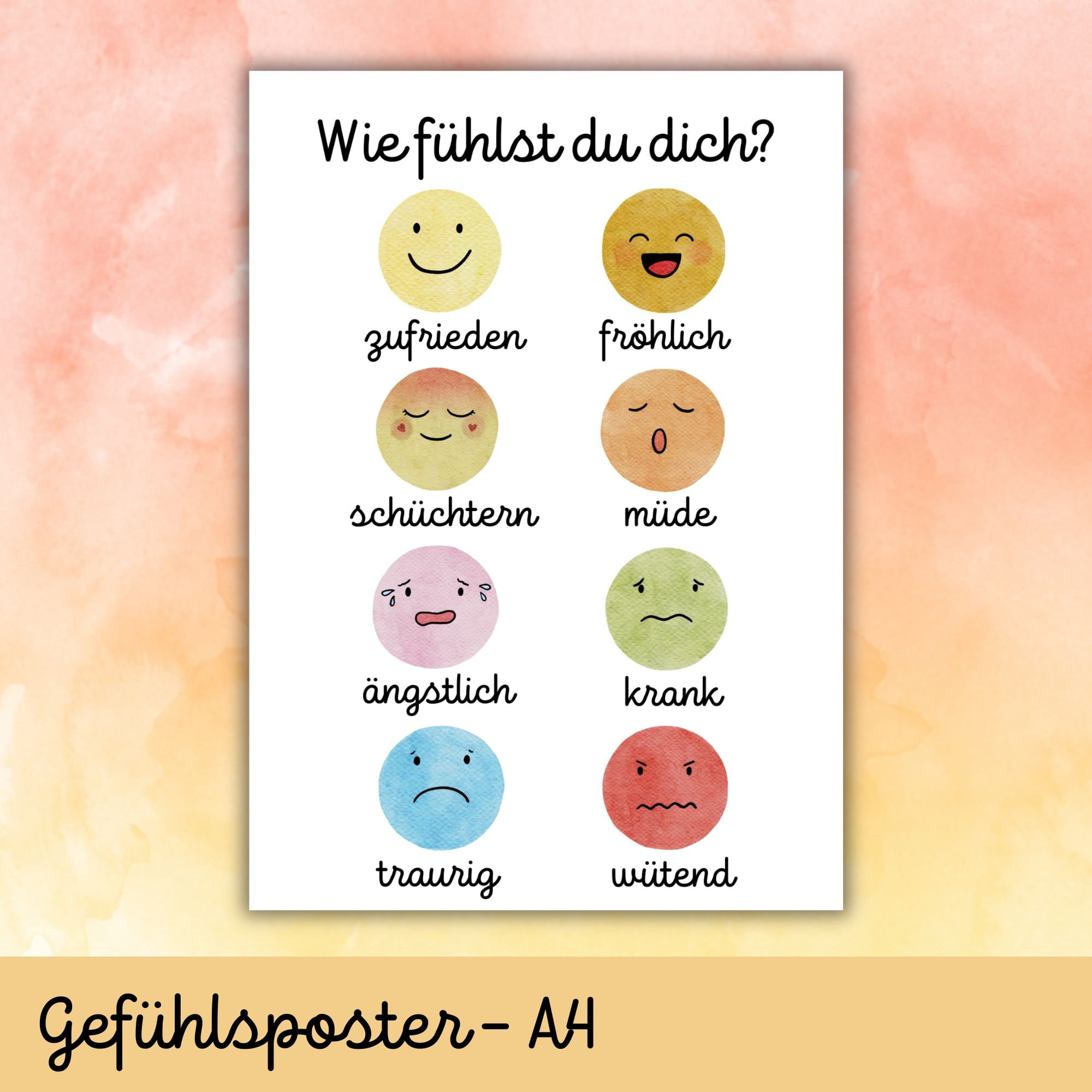 8 Emotion Cards & Emotion Posters in A4 - How Do You Feel? | Emotions ...