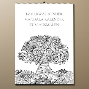 Födelsedagskalender | evighetskalender | målarkalender | blommig | A4 | väggkalender | dekoration | present