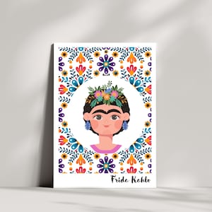 Carta - Frida Kahlo | fiori messicani | Cartolina o biglietto pieghevole