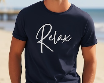 Unisex "Relax" Graphic T-Shirt - Casual Comfort Wear for Stress-Free Days - Simple Statement Tee