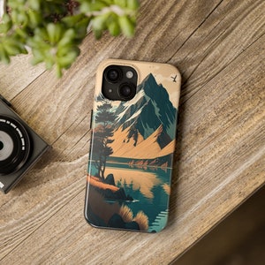 Landschaft Natur Ästhetische Handyhülle für iPhone 16 Pro 15 Max, 14 Plus, 13, 12, 11 Samsung Galaxy S24 S23 Geschenk für Mama Papa Fischer