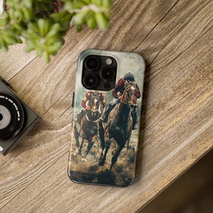 Horse Racing Derby phone case for iPhone 16 Pro 15 Max, 14 Plus, 13, 12, 11 Samsung Galaxy S24 S23 Case Gift For Mom Dad Horses Race Derby