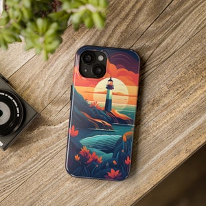 Lighthouse Aesthetic phone case for iPhone 16 Pro 15 Max, 14 Plus, 13, 12, 11 Samsung Galaxy S24 S23 Case Gift For Mom Scene Hiking Camping