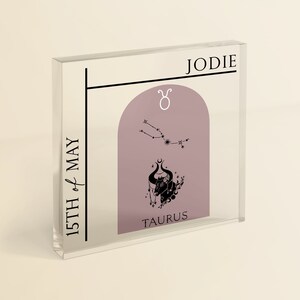 Taurus Star Sign Birthday Gift | Zodiac Gift Personalised Birth Sign Birthday Present with Gift Bag