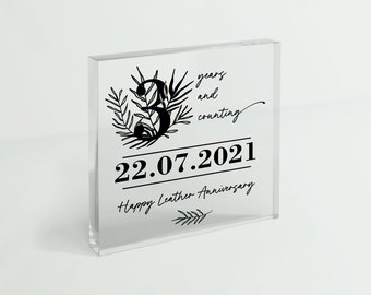 3 Year Leather Anniversary Gift | 3rd Wedding Anniversary Gift for Couple, Wife, Husband, Partner