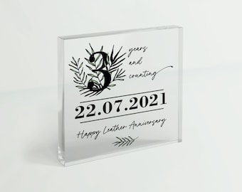 3 Year Leather Anniversary Gift | 3rd Wedding Anniversary Gift for Couple, Wife, Husband, Partner