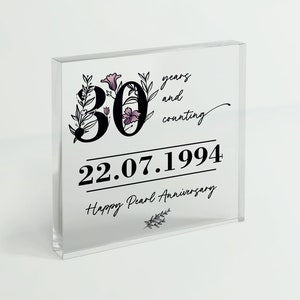 30 Year Pearl Anniversary Gift | 30th Wedding Anniversary Gift for Couple, Wife, Husband, Partner