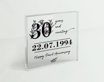 30 Year Pearl Anniversary Gift | 30th Wedding Anniversary Gift for Couple, Wife, Husband, Partner