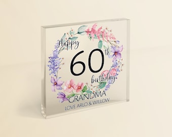 60th Birthday Gift for Her | Milestone Birthday Age Gift for Her | Personalised Sixtieth Birthday Keepsake with Gift Bag