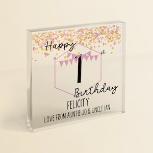 1st Birthday Gift | Personalised First Birthday Keepsake for Baby Girl or Baby Boy