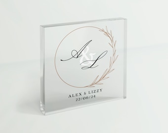 Engagement Gift | Engaged Couple's Initials Gift, Congratulations on Your Engagement Keepsake