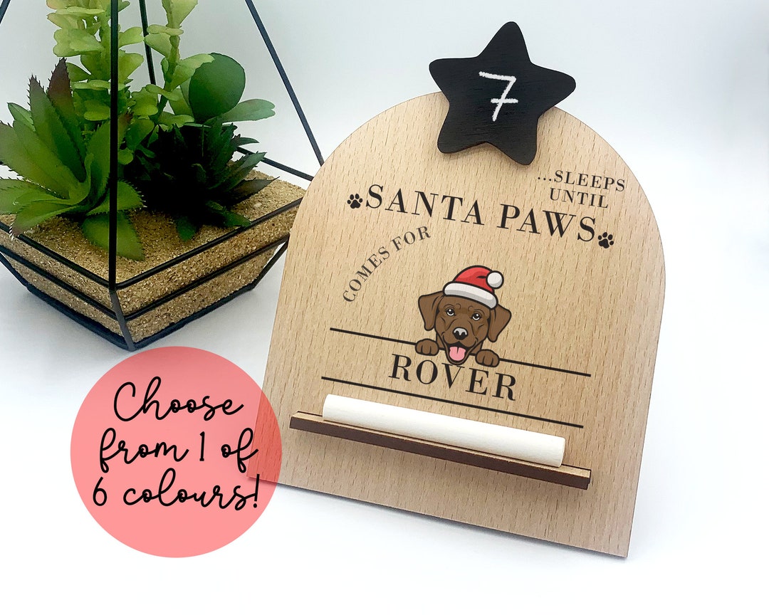 Labrador Retriever Christmas Countdown Plaque | 'sleeps Until Santa ...