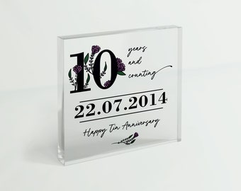 10 Year Tin Anniversary Gift | 10th Wedding Anniversary Gift for Couple, Wife, Husband, Partner