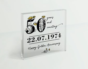 50 Year Golden Anniversary Gift | 50th Wedding Anniversary Gift for Couple, Wife, Husband, Partner