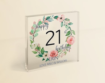 21st Birthday Gift for Her | 16th 18th 21st 30th Age Gift for Her | Personalised Birthday Keepsake with Gift Bag