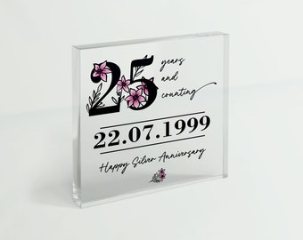 25 Year Silver Anniversary Gift | 25th Wedding Anniversary Gift for Couple, Wife, Husband, Partner