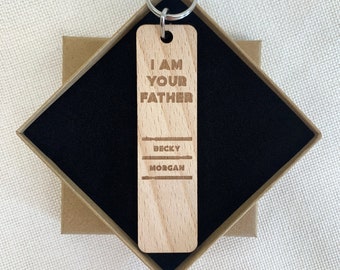 I Am Your Father Personalised Keyring | Gift for Dad Daddy Custom Sci Fi Birthday Gift Personalised Up To 6 Names