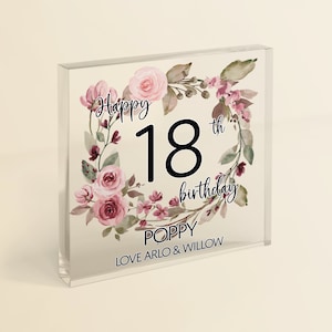 18th Birthday Gift for Her | 16th 18th 21st 30th Age Gift for Her | Personalised Birthday Keepsake with Gift Bag