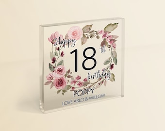 18th Birthday Gift for Her | 16th 18th 21st 30th Age Gift for Her | Personalised Birthday Keepsake with Gift Bag