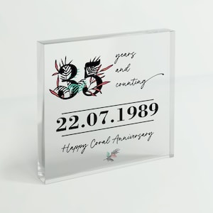 35 Year Coral Anniversary Gift | 35th Wedding Anniversary Gift for Couple, Wife, Husband, Partner